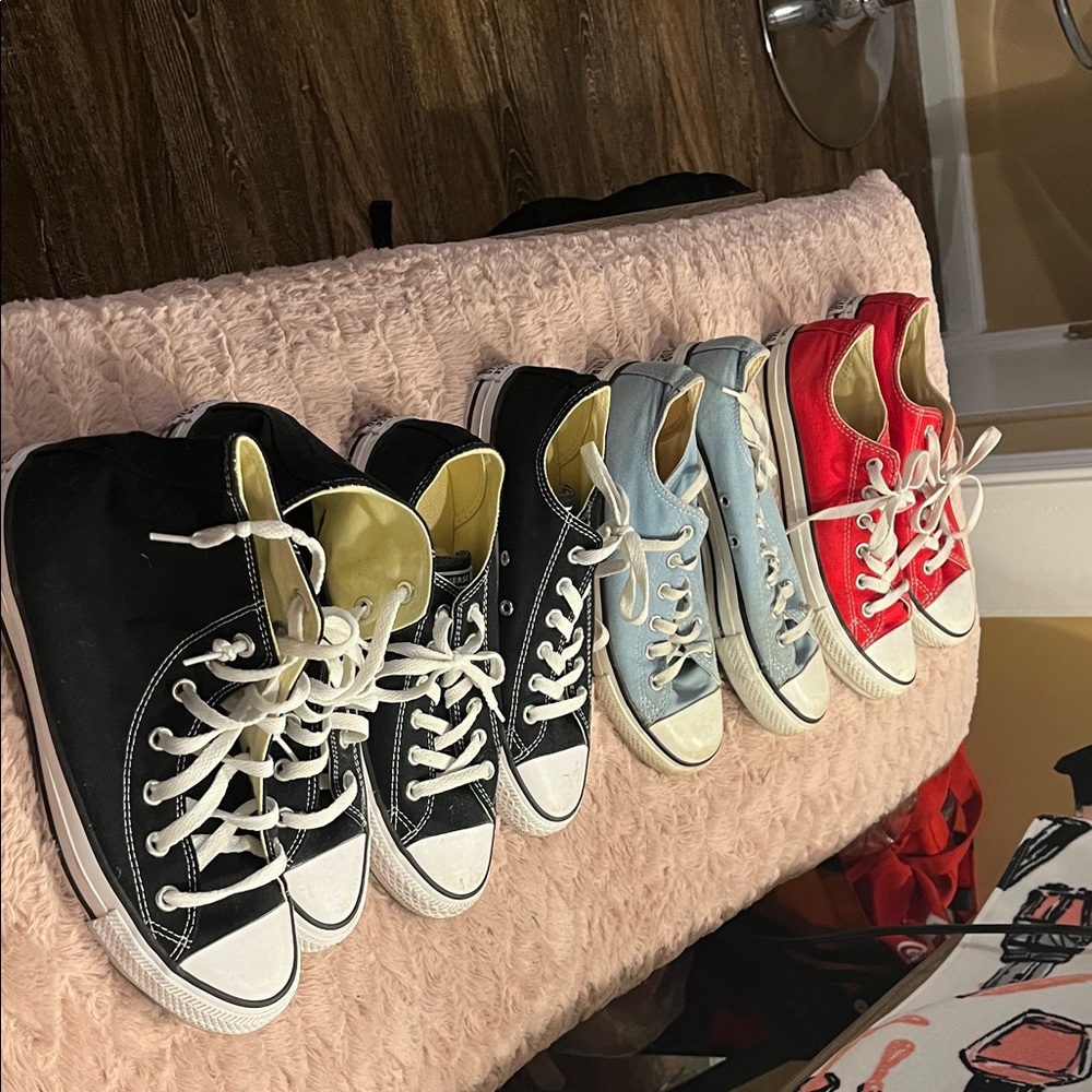 Converse Women's Sneakers in Black, Blue, and Red - Picture 2 of 5